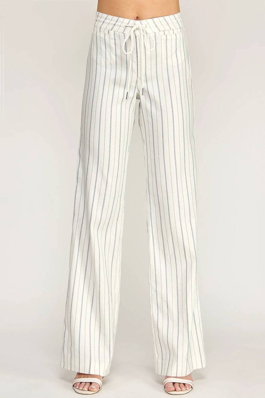 NEW LEVEL99 elliot lounge pant in white/navy stripe